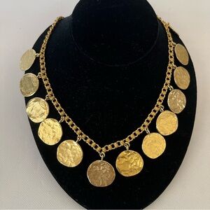 Kenneth Jay Lane Gold Coin Charm Necklace